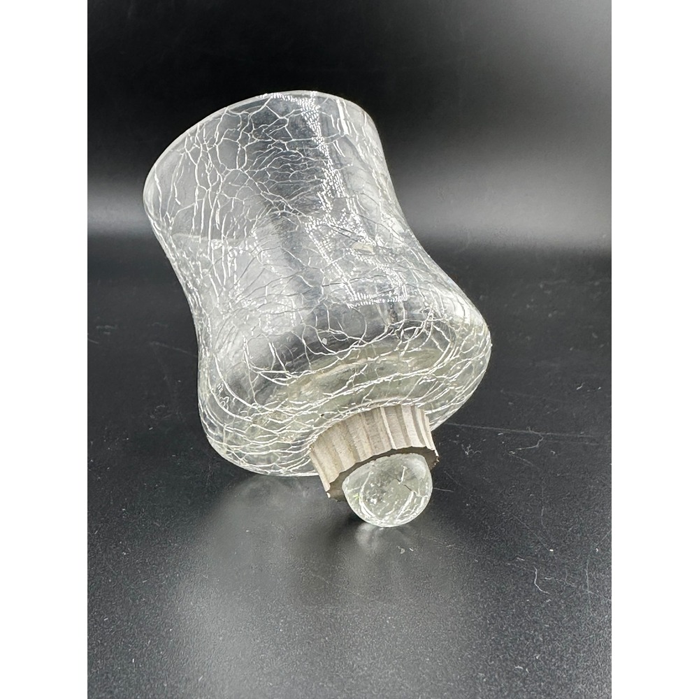 Unbranded Crackle Glass Votive Shade Small Clear Good Pegged Base Bell Shape